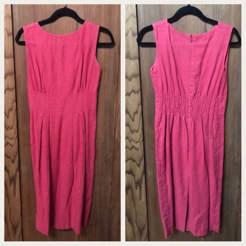 Charles Nolan Linen Dress Pink Red